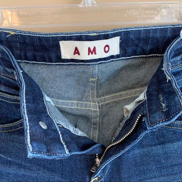 Revolve AMO kick boot jeans True Blue RELISTED - Picture 4 of 12